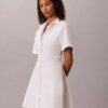 Mini-robe chemise en popeline de coton