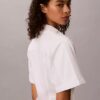 Mini-robe chemise en popeline de coton