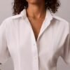Mini-robe chemise en popeline de coton
