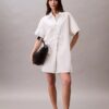 Mini-robe chemise en sergé de coton Mini-robe chemise en sergé de coton