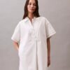 Mini-robe chemise en sergé de coton Mini-robe chemise en sergé de coton
