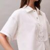 Mini-robe chemise en sergé de coton Mini-robe chemise en sergé de coton