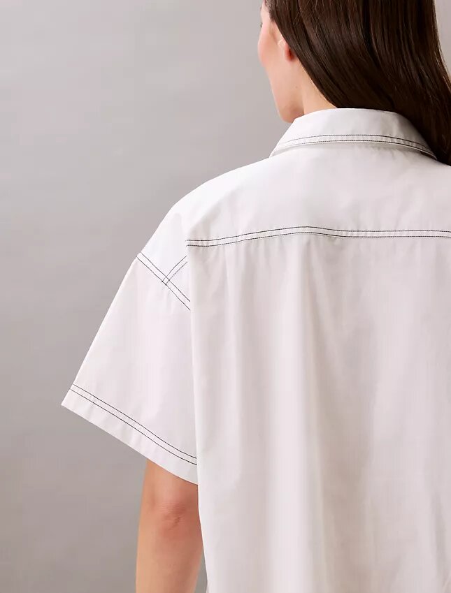 Mini-robe chemise en sergé de coton Mini-robe chemise en sergé de coton