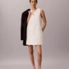 Mini-robe à col en V en interlock Mini-robe à col en V en interlock