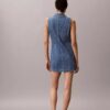 Mini-robe en denim à coutures apparentes