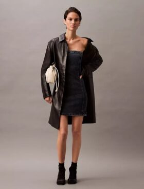 Mini-robe en denim sans bretelles