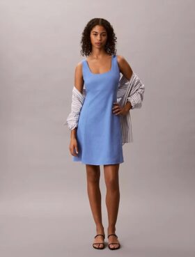 Mini-robe en mélange de lin