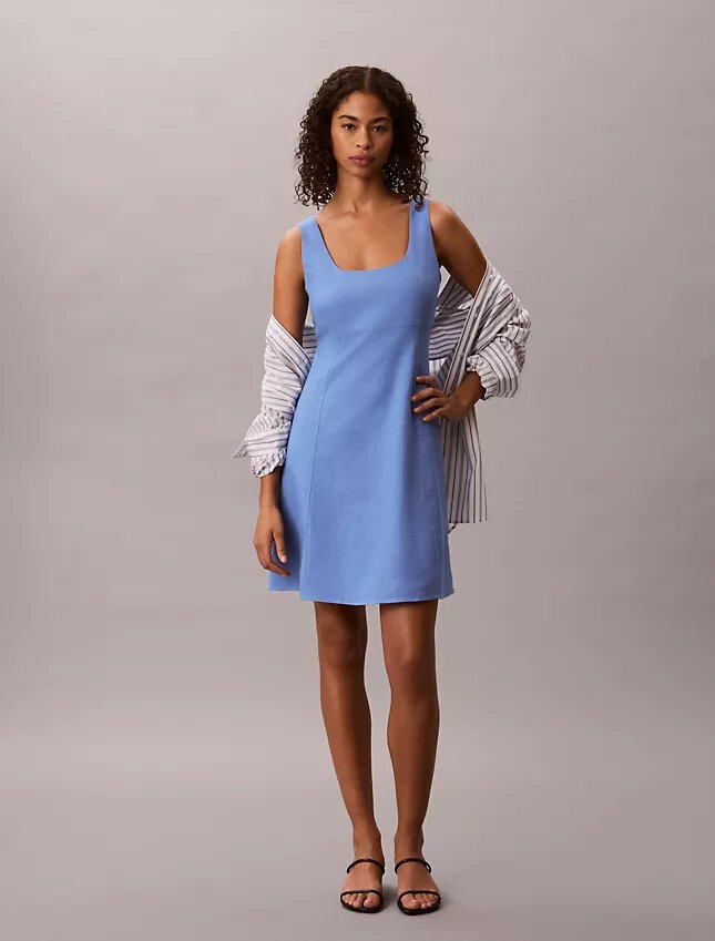 Mini-robe en mélange de lin Mini-robe en mélange de lin
