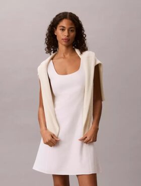 Mini-robe en mélange de lin