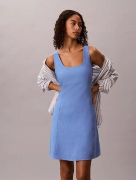 Mini-robe en mélange de lin