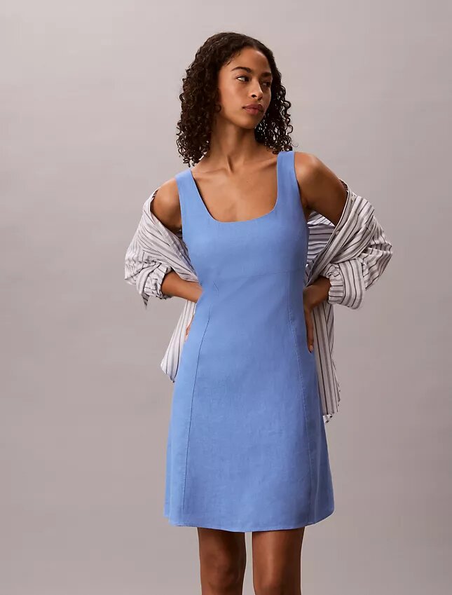 Mini-robe en mélange de lin Mini-robe en mélange de lin