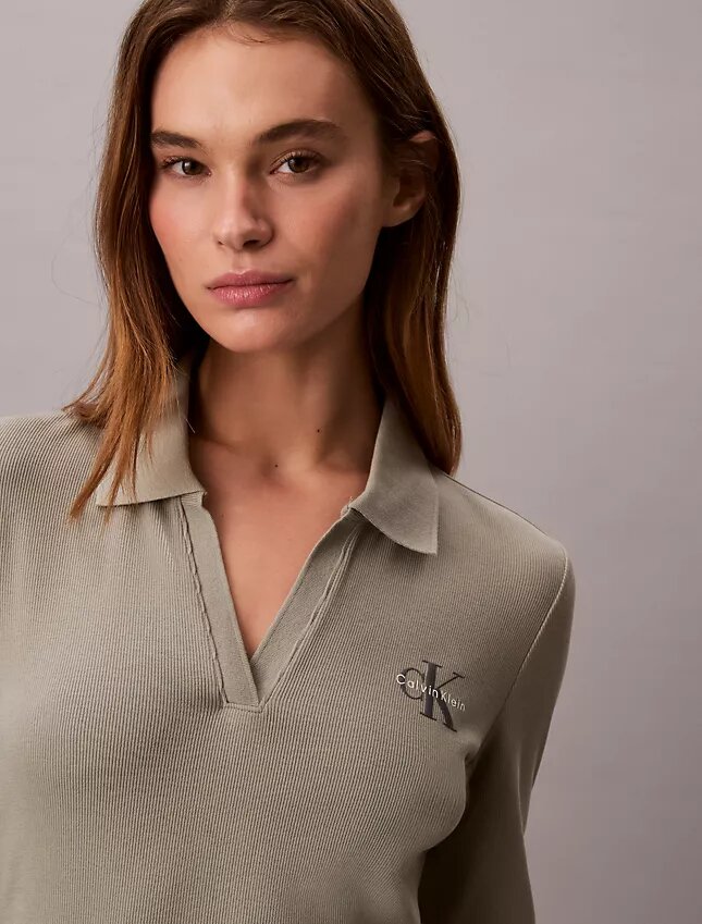 Mini-robe polo à côtes Monologo Mini-robe polo à côtes Monologo