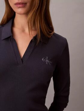 Mini-robe polo à côtes Monologo