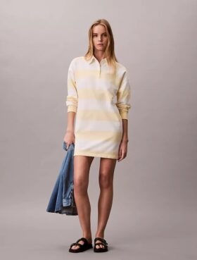 Mini-robe polo à rayures Varsity
