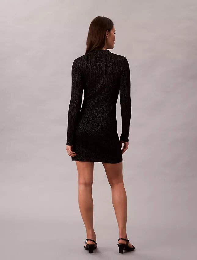 Mini-robe-pull en laine mérinos mélangée à du lurex Mini-robe-pull en laine mérinos mélangée à du lurex