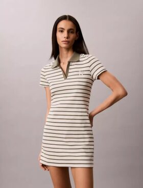 Mini-robe à rayures côtelées Monologo