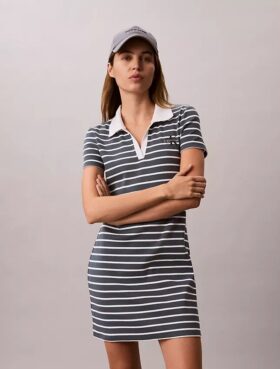 Mini-robe à rayures côtelées Monologo