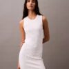 Mini-robe sans manches à côtes Mini-robe sans manches à côtes