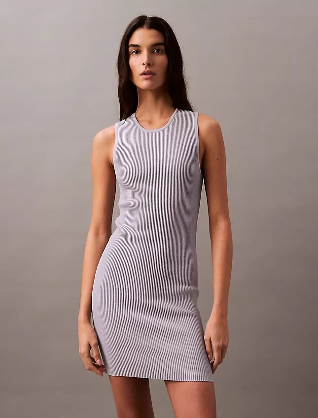Mini-robe sans manches à côtes Mini-robe sans manches à côtes