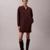 Mini-robe sweat-shirt polo lisse Mini-robe sweat-shirt polo lisse