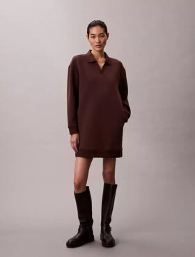 Mini-robe sweat-shirt polo lisse