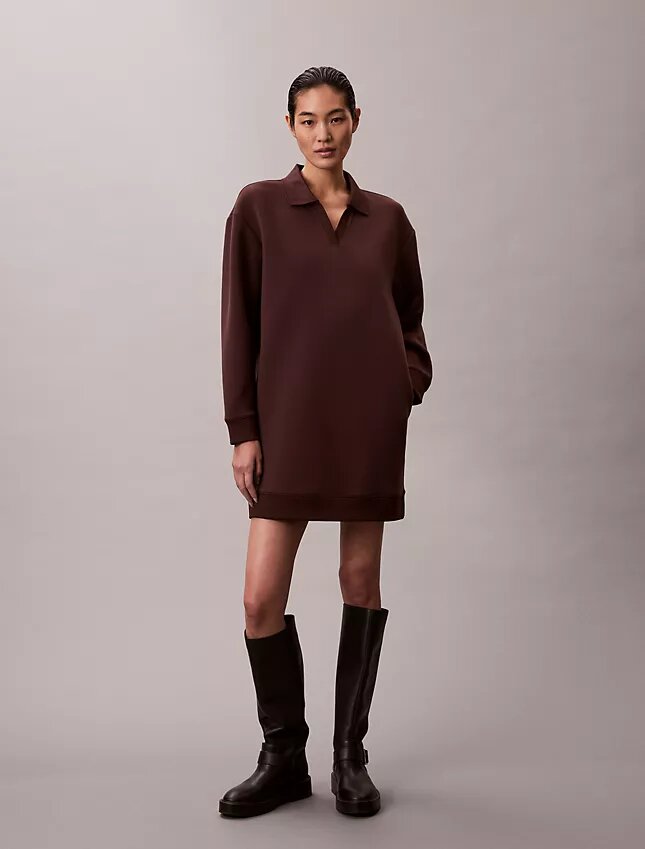 Mini-robe sweat-shirt polo lisse Mini-robe sweat-shirt polo lisse