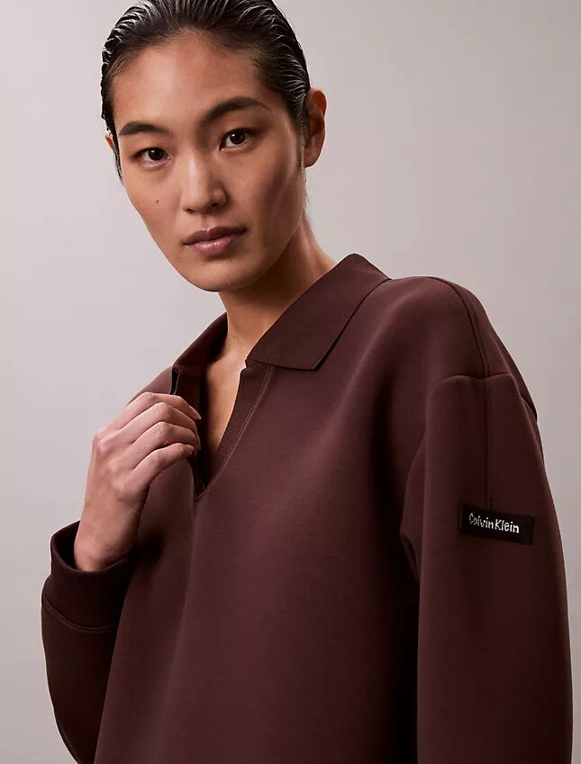 Mini-robe sweat-shirt polo lisse Mini-robe sweat-shirt polo lisse