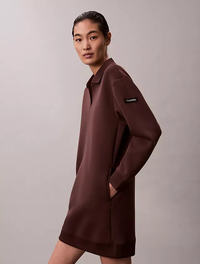 Mini-robe sweat-shirt polo lisse Mini-robe sweat-shirt polo lisse
