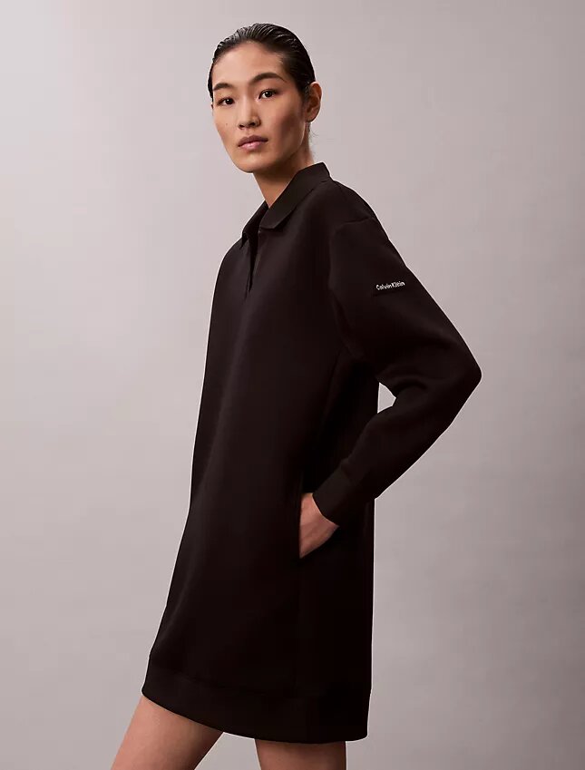 Mini-robe sweat-shirt polo lisse Mini-robe sweat-shirt polo lisse