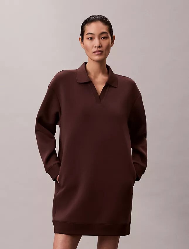 Mini-robe sweat-shirt polo lisse Mini-robe sweat-shirt polo lisse