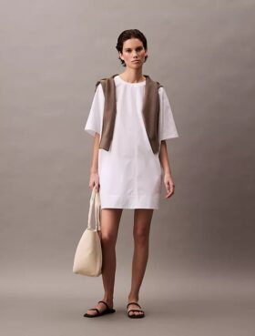 Mini-robe t-shirt ample en coton