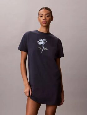 Mini-robe t-shirt à motif floral