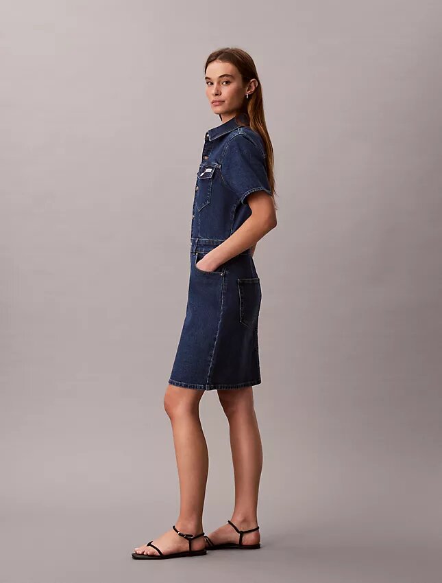 Mini-robe trucker en denim Mini-robe trucker en denim