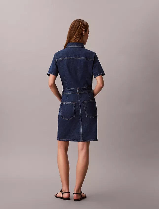 Mini-robe trucker en denim Mini-robe trucker en denim