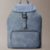Mini sac à dos à rabat en Denim avec logo Mini sac à dos à rabat en Denim avec logo