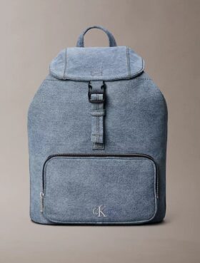 Mini sac à dos à rabat en Denim avec logo