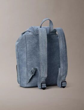 Mini sac à dos à rabat en Denim avec logo