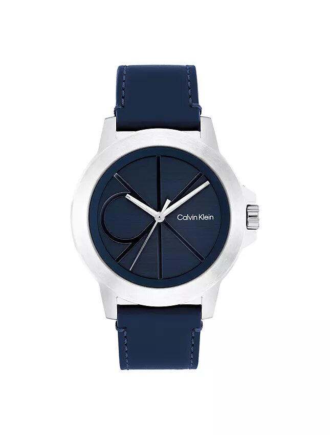 Montre à cadran Emblem et bracelet en cuir Montre à cadran Emblem et bracelet en cuir