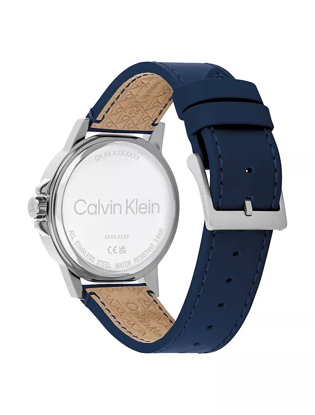 Montre à cadran Emblem et bracelet en cuir Montre à cadran Emblem et bracelet en cuir