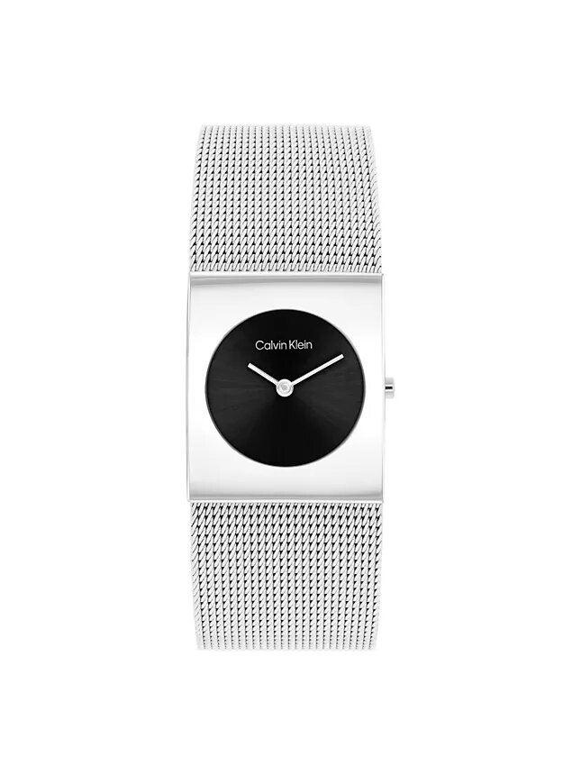 Montre à cadran géométrique et bracelet en maille Montre à cadran géométrique et bracelet en maille