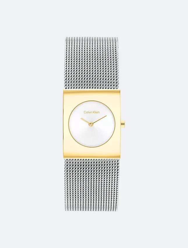 Montre à cadran géométrique et bracelet en maille Montre à cadran géométrique et bracelet en maille