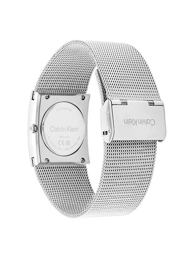 Montre à cadran géométrique et bracelet en maille Montre à cadran géométrique et bracelet en maille