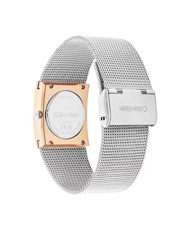 Montre à cadran géométrique et bracelet en maille Montre à cadran géométrique et bracelet en maille