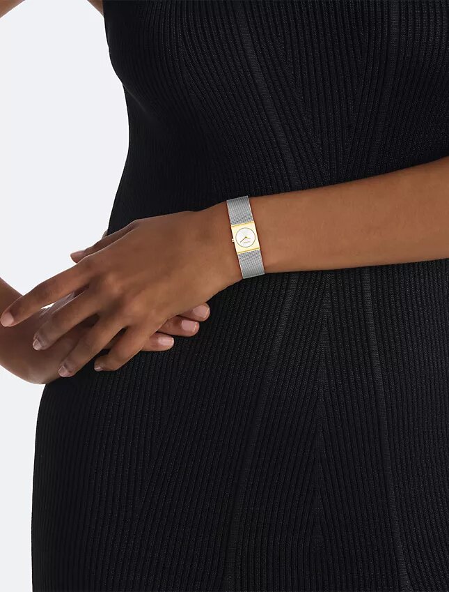 Montre à cadran géométrique et bracelet en maille Montre à cadran géométrique et bracelet en maille
