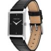 Montre à cadran rectangulaire et bracelet en cuir Montre à cadran rectangulaire et bracelet en cuir