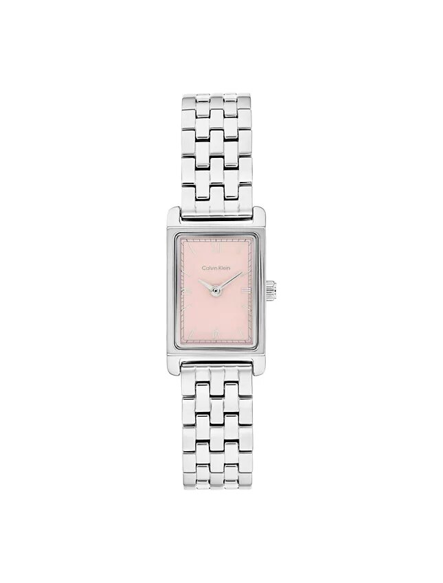 Montre à cadran rectangulaire et bracelet à maillons Montre à cadran rectangulaire et bracelet à maillons