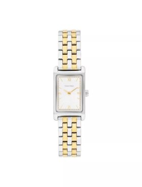 Montre à cadran rectangulaire et bracelet à maillons
