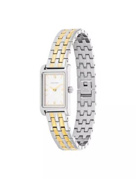 Montre à cadran rectangulaire et bracelet à maillons