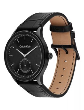 Montres à cadran brossé et bracelet en cuir