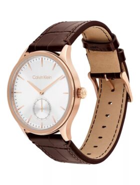 Montres à cadran brossé et bracelet en cuir